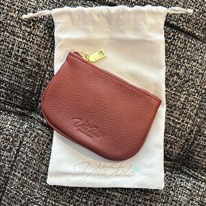 Maroon Leather Coin Pouch